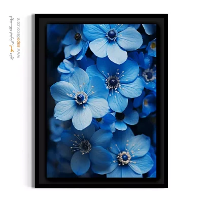تابلو بوم با رنگ سرد - رویای آبی لاجوردی – تابلو گل - اسپو دکور