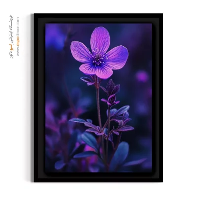 تابلو دیواری مدرن پذیرایی - ارغوانی وحشی – تابلو گل - اسپو دکور