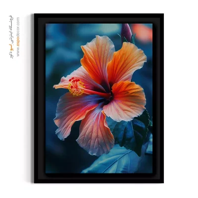 تابلو هنری طبیعت - گل ختمی استوایی – تابلو گل - اسپو دکور