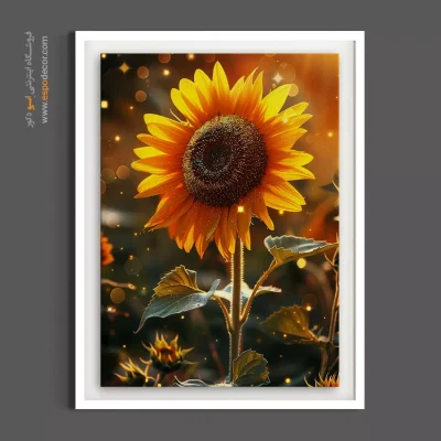 دکوراسیون پذیرایی شاد - آفتابگردان زرین – تابلو گل - اسپو دکور