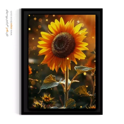 دکوراسیون پذیرایی شاد - آفتابگردان زرین – تابلو گل - اسپو دکور