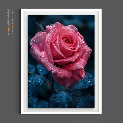 دکوراسیون پذیرایی مدرن - طرح رز صورتی – تابلو گل - اسپو دکور