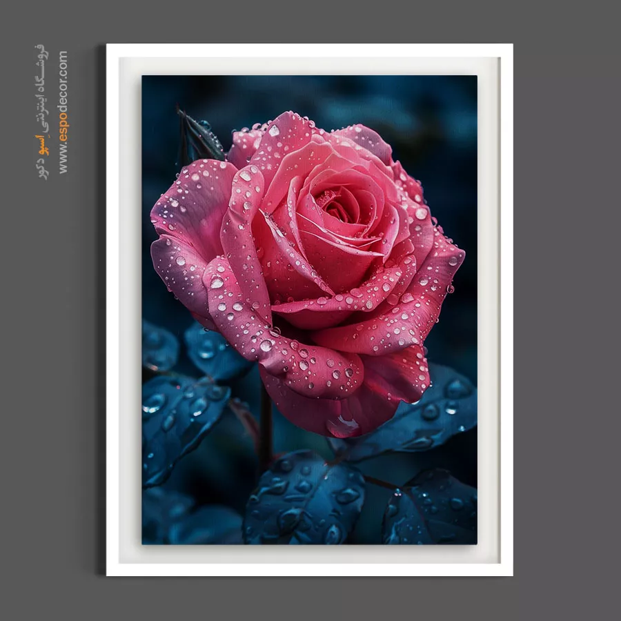 دکوراسیون پذیرایی مدرن - طرح رز صورتی – تابلو گل - اسپو دکور