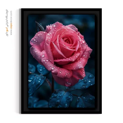 دکوراسیون پذیرایی مدرن - طرح رز صورتی – تابلو گل - اسپو دکور