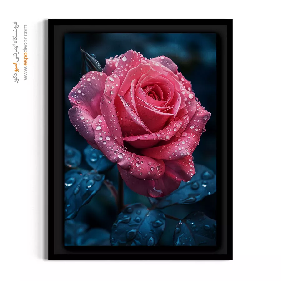 دکوراسیون پذیرایی مدرن - طرح رز صورتی – تابلو گل - اسپو دکور