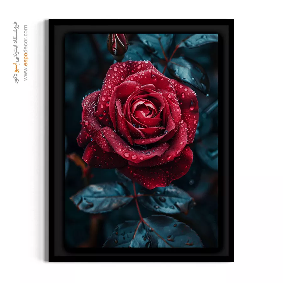 خرید هدیه خاص - رز مخملی زرشکی – تابلو گل - اسپو دکور