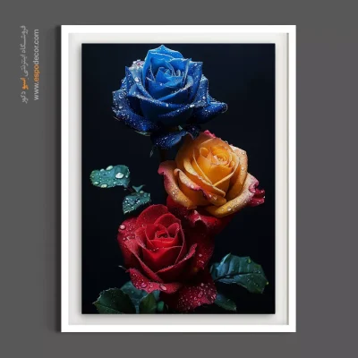 تابلو بوم لابی هتل - رزهای کهکشانی – تابلو گل - اسپو دکور