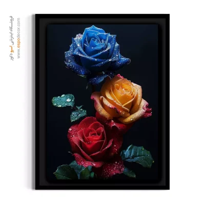 تابلو بوم لابی هتل - رزهای کهکشانی – تابلو گل - اسپو دکور
