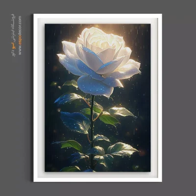 تابلو لابی هتل‌های لوکس - سپیدِ تابناک – تابلو گل - اسپو دکور