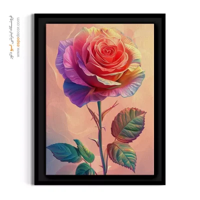 تابلو دکوراتیو پاستلی - رز پاستلی – تابلو گل - اسپو دکور
