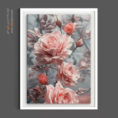 تابلو برای کلینیک‌های زیبایی - رزهای بهشتی – تابلو گل - اسپو دکور