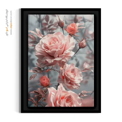 تابلو برای کلینیک‌های زیبایی - رزهای بهشتی – تابلو گل - اسپو دکور