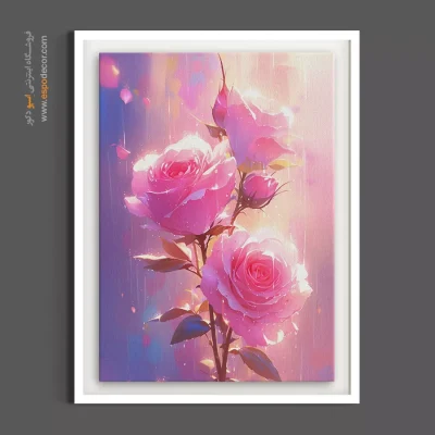 تابلو اتاق کودک و نوجوان - رزهای تابناک صورتی – تابلو گل - اسپو دکور