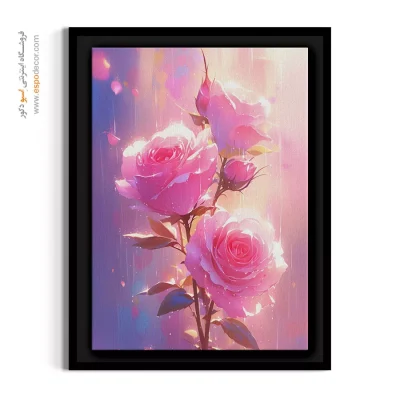 تابلو اتاق کودک و نوجوان - رزهای تابناک صورتی – تابلو گل - اسپو دکور