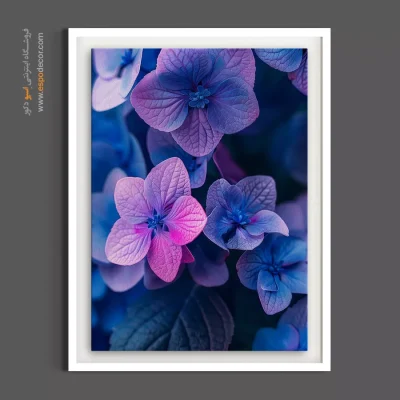 تابلو مزون‌های لوکس - هورتنسیا لاجوردی – تابلو گل - اسپو دکور