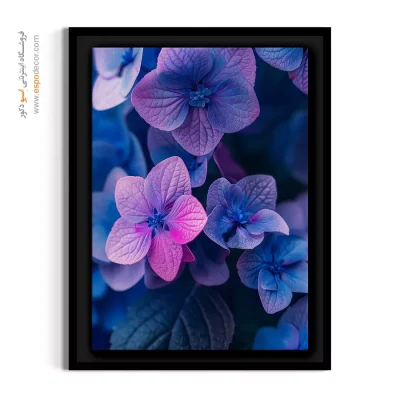 تابلو مزون‌های لوکس - هورتنسیا لاجوردی – تابلو گل - اسپو دکور
