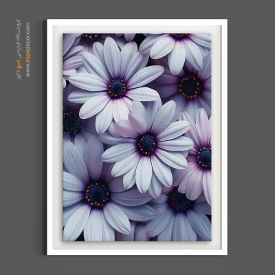 خرید تابلو با رنگ روشن - گل‌های مروارید یاسی – تابلو گل - اسپو دکور