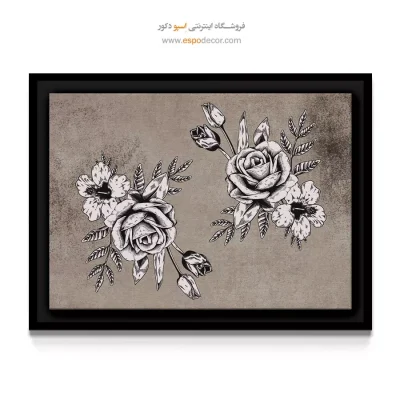 تابلو برای دفاتر کاری مدرن - گل رز و ختمی – تابلو گل - اسپو دکور