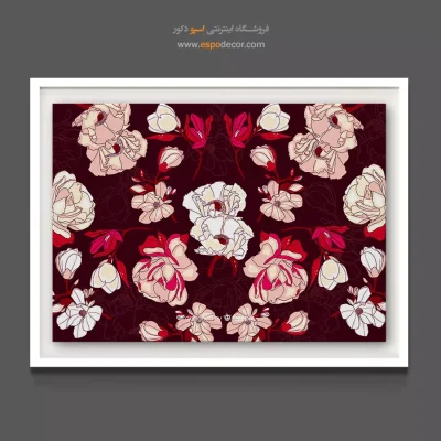 تابلو برای فضاهای مجلل - الگو گل ها – تابلو گل - اسپو دکور