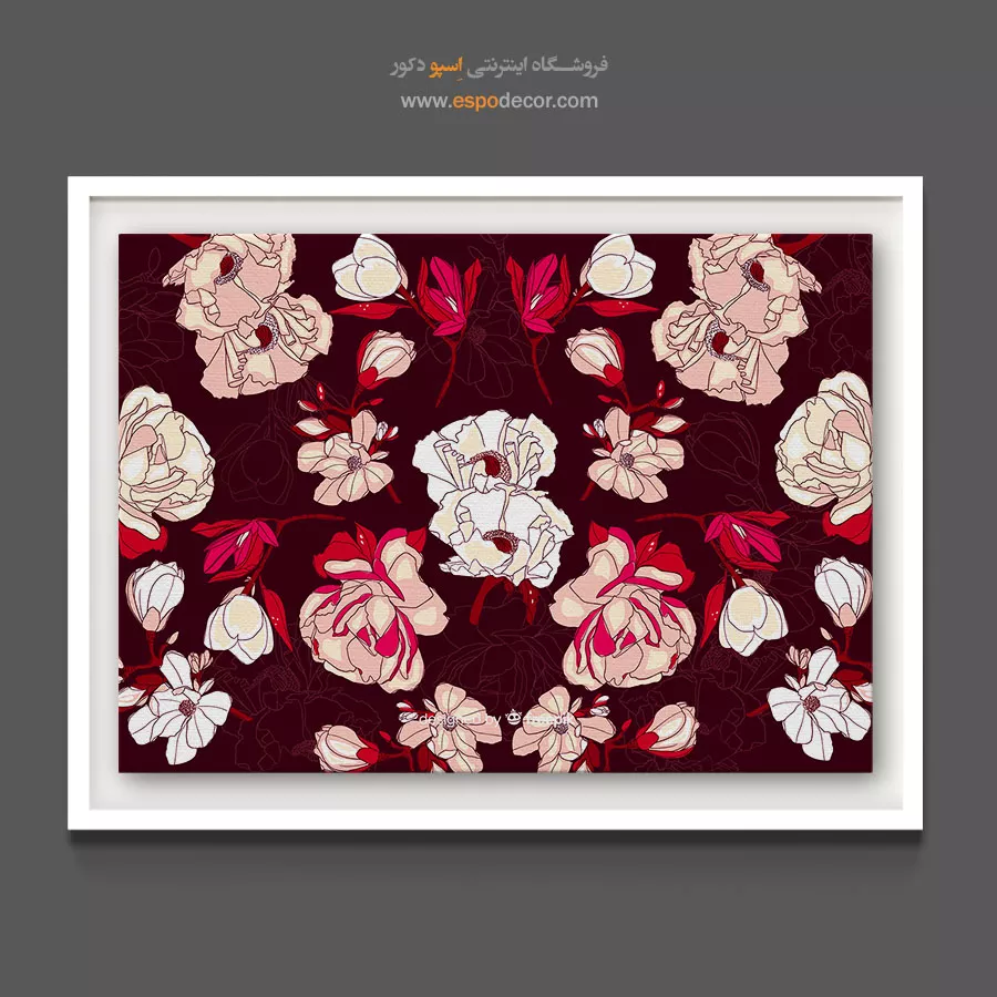 تابلو برای فضاهای مجلل - الگو گل ها – تابلو گل - اسپو دکور