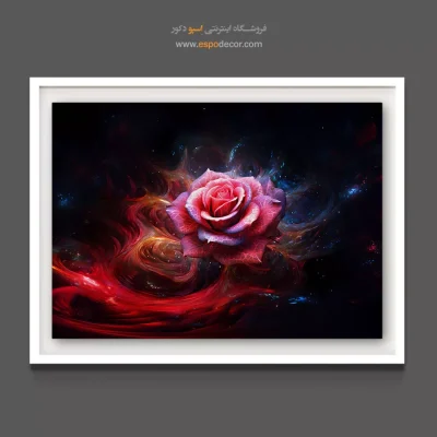 دکوراسیون فانتزی اتاق گیمینگ - رز کهکشانی – تابلو گل - اسپو دکور