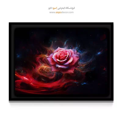 دکوراسیون فانتزی اتاق گیمینگ - رز کهکشانی – تابلو گل - اسپو دکور
