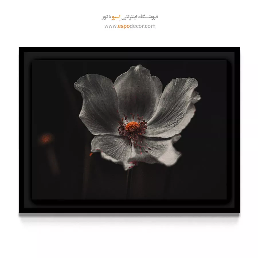 تابلو دکوراسیون سینمایی - گل خاکستری – تابلو گل - اسپو دکور