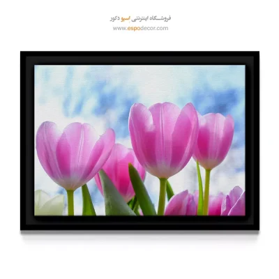 تابلو دیواری برای فضاهای فیشال و ماساژ - لاله بهاری – تابلو گل - اسپو دکور