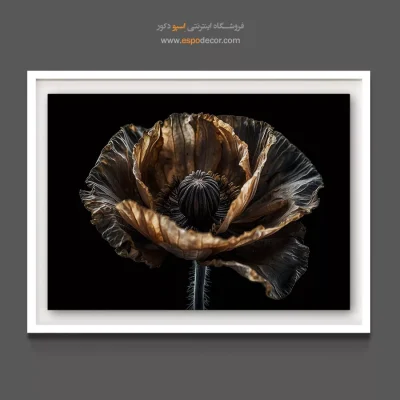 خرید تابلو دکوراتیو پذیرایی - تک گل خشخاش – تابلو گل - اسپو دکور