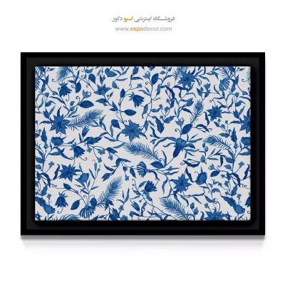 خرید تابلو طرح الگوی گیاهی - الگوی گیاهی مونوکروم – تابلو گل - اسپو دکور