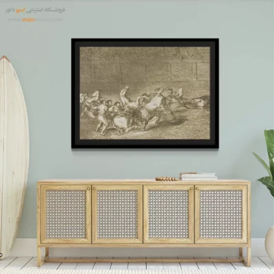 دو تیم از پیکادورها یکی پس از دیگری پرتاب می‌شوند – تابلو نقاشی فرانسیسکو گویا - اسپو دکور