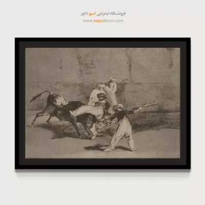 یک مرد مغربی که در میدان به دام گاو نر افتاد – تابلو نقاشی فرانسیسکو گویا - اسپو دکور