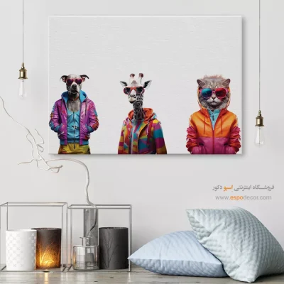 تابلو حیوانات بامزه - اسپو دکور