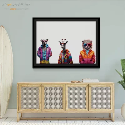 تابلو حیوانات بامزه - اسپو دکور