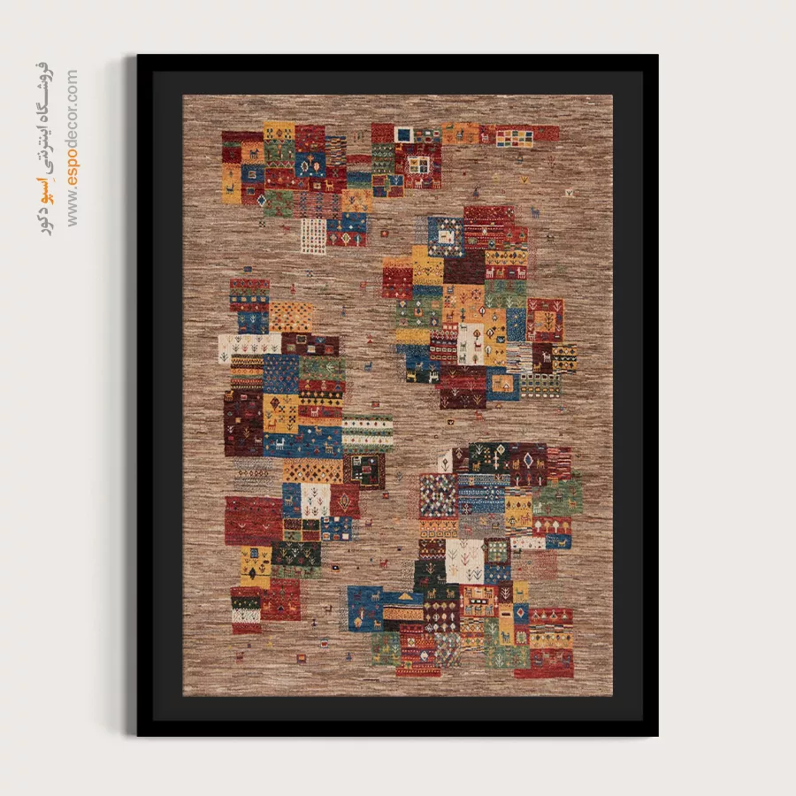 تابلو گبه با قاب - طرح قاصدک – تابلو گبه - اسپو دکور