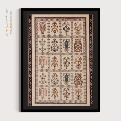 تابلو با طراحی ایرانی - قلم فروغ – تابلو گبه - اسپو دکور