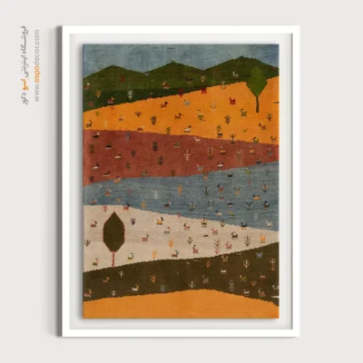 تابلو دیواری با نقوش ایرانی - نغمه مهتاب – تابلو گبه - اسپو دکور