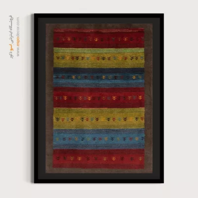 تابلو نقش قشقایی - سایه طلایی – تابلو گبه - اسپو دکور