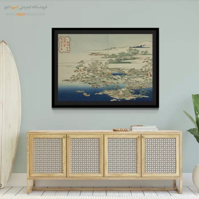 خرید تابلو دکوری - صدای باد در کاج ها – تابلو نقاشی هوکوسای - اسپو دکور