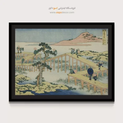 اثر هنری روی بوم - پل هشت تخته ای – تابلو نقاشی هوکوسای - اسپو دکور