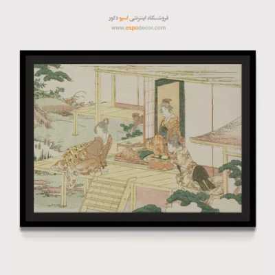 تابلو برای محیط آرامش‌بخش - ویستریا را تحسین می کند – تابلو نقاشی هوکوسای - اسپو دکور