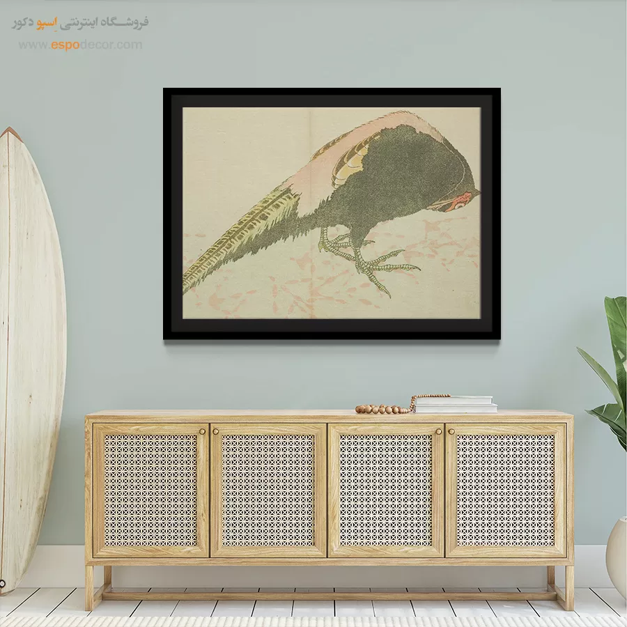 خرید تابلو نقاشی با احساس - قرقاول نر – تابلو نقاشی هوکوسای - اسپو دکور