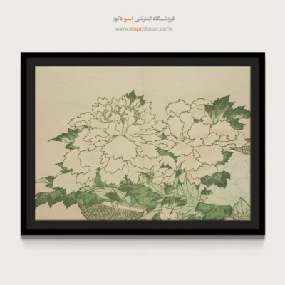 خرید تابلو عمیق و معناگرا - گل داودی در یک سبد – تابلو نقاشی هوکوسای - اسپو دکور