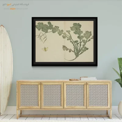 خرید تابلو  ماندگار - ساقه شلغم و زنبور – تابلو نقاشی هوکوسای - اسپو دکور