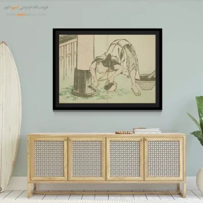 خرید تابلو کوچک - صنعتگری که روی معبد کار می کند – تابلو نقاشی هوکوسای - اسپو دکور