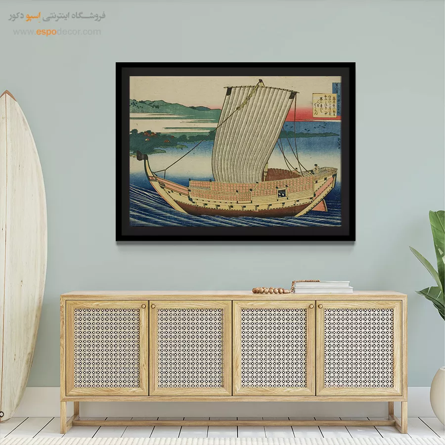 خرید تابلو هنری - شعری از فوجیوارا – تابلو نقاشی هوکوسای - اسپو دکور