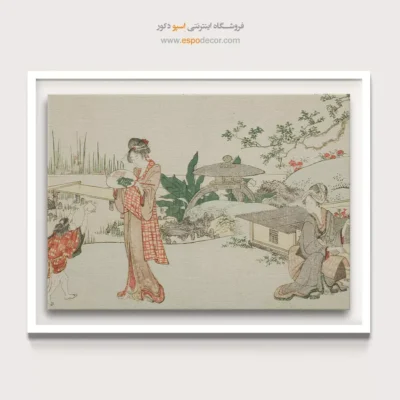 نقاشی دیجیتال روی بوم - فروشنده ماهی قرمز – تابلو نقاشی هوکوسای - اسپو دکور