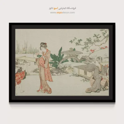 نقاشی دیجیتال روی بوم - فروشنده ماهی قرمز – تابلو نقاشی هوکوسای - اسپو دکور