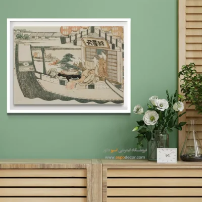 پوستر هنری ژاپنی - قایق سواری در رودخانه سومیدا – تابلو نقاشی هوکوسای - اسپو دکور