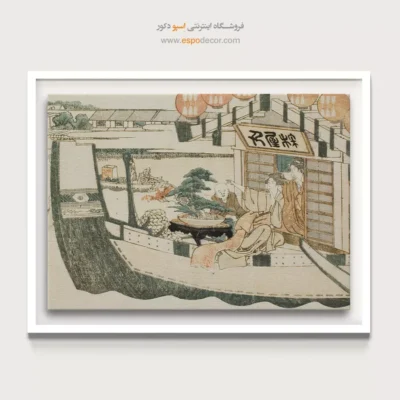 پوستر هنری ژاپنی - قایق سواری در رودخانه سومیدا – تابلو نقاشی هوکوسای - اسپو دکور
